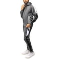 thumbnail image 6 of Cultura Men's Sweatsuit w/ Zipper Pockets, Zip Up Hoodie Track Suit for Running Jogging Sports Casual, Heather Charcoal/White/Black, X-Large, 6 of 6