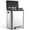 Silver, variant on STRELECT Rectangular Hands-Free Dual Compartment Recycling Kitchen Step Trash Can with Lid, 30 Liter/8 Gallon Stainless Steel Garbage Can with Inner Buckets, Black