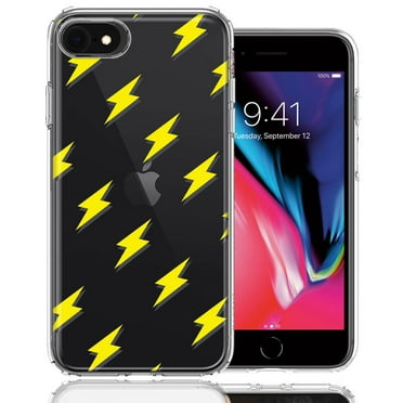 MUNDAZE for Apple iPhone 6/7/8/SE Electric Lightning Bolts Design Double Layer Phone Case Cover