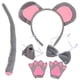 thumbnail image 2 of juego de disfraz de rata, kit de disfraz de ratón, orejas de ratón, diadema, nariz de ratón, cola de ratón, guantes de ratón, pajarita, 2 of 8