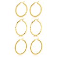 thumbnail image 1 of JeenMata Juego de 3 Aros con Baño de Oro Amarillo y Varios Diseños, 1 of 5