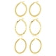 thumbnail image 1 of JeenMata Juego de 3 Aros con Baño de Oro Amarillo y Varios Diseños, 1 of 5