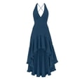 thumbnail image 6 of Nuoqisi Women's Vintage Bohemian Tencel Linen Sleeveless Asymmetric Lace Panel Dress - Flowy Maxi Dress for Summer, 6 of 7