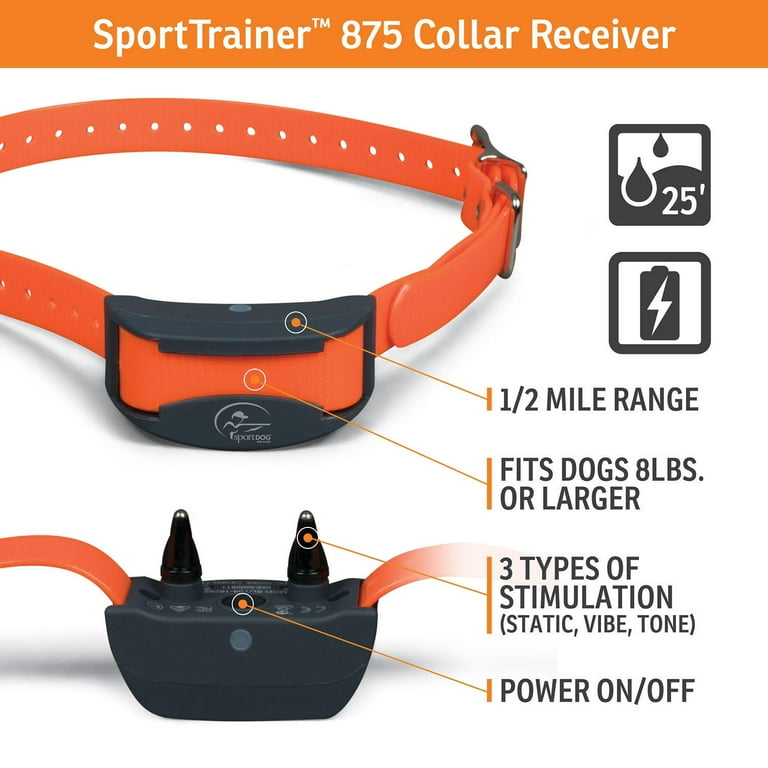 SportDOG SportTrainer 875 Remote Dog Training Collar 1 2 Mile Range for Dogs 8 lb. or Larger Neck Sizes 5 22 in. Orange Walmart