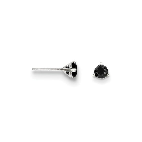 14k .75ct Black Diamond Stud Earrings in 14k White Gold