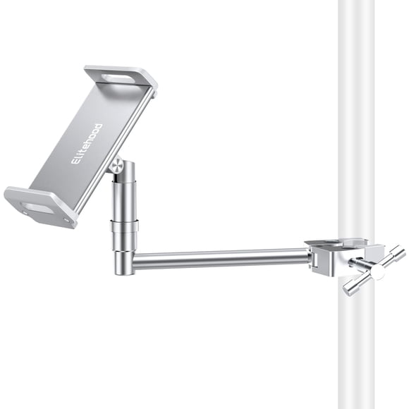 elitehood Support iPad en Aluminium pour Micro, Support de Musique iPad à Montage Latéral pour Microphone, Micro Pivotant et Inclinable à 360°
