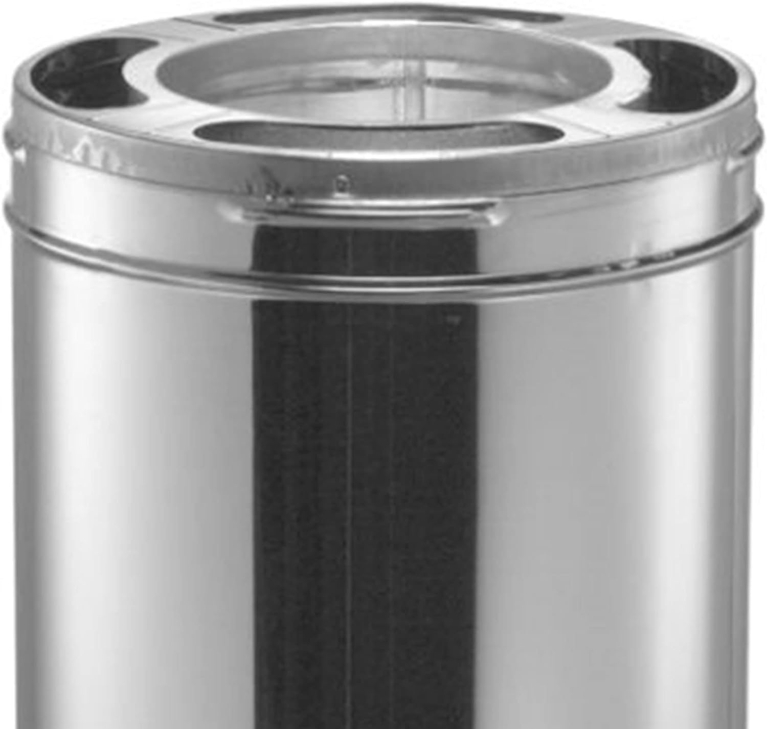 DuraVent DuraPlus 12 x 6 Inch Diameter 430 Stainless Steel Triple Wall Wood Burning Stove Pipe Connector to Vent Smoke and Exhaust, Silver