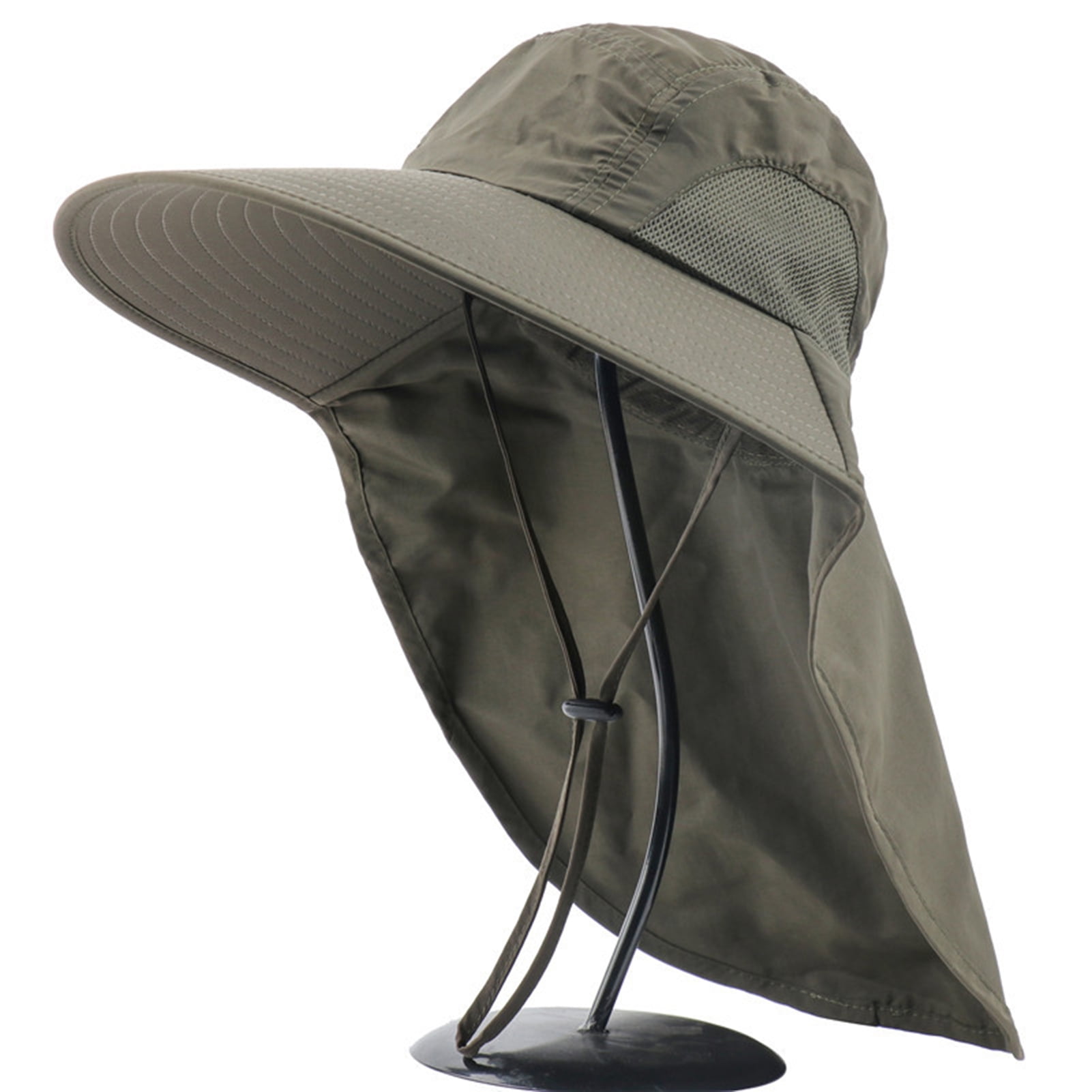 Cheers.US Waterproof Breathable Outdoor Sun Hat for Men with 50+ UPF  Protection Safari Cap Wide Brim Fishing Hat with Neck Flap