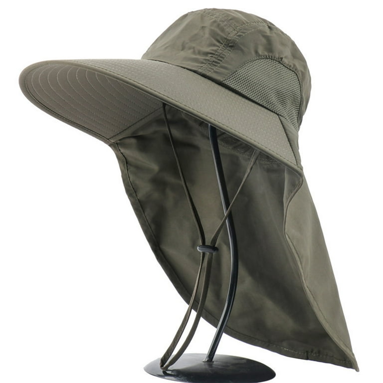 Cheers.us Waterproof Breathable Outdoor Sun Hat for Men with 50+ UPF Protection Safari Cap Wide Brim Fishing Hat with Neck Flap, Men's, Size: One Size
