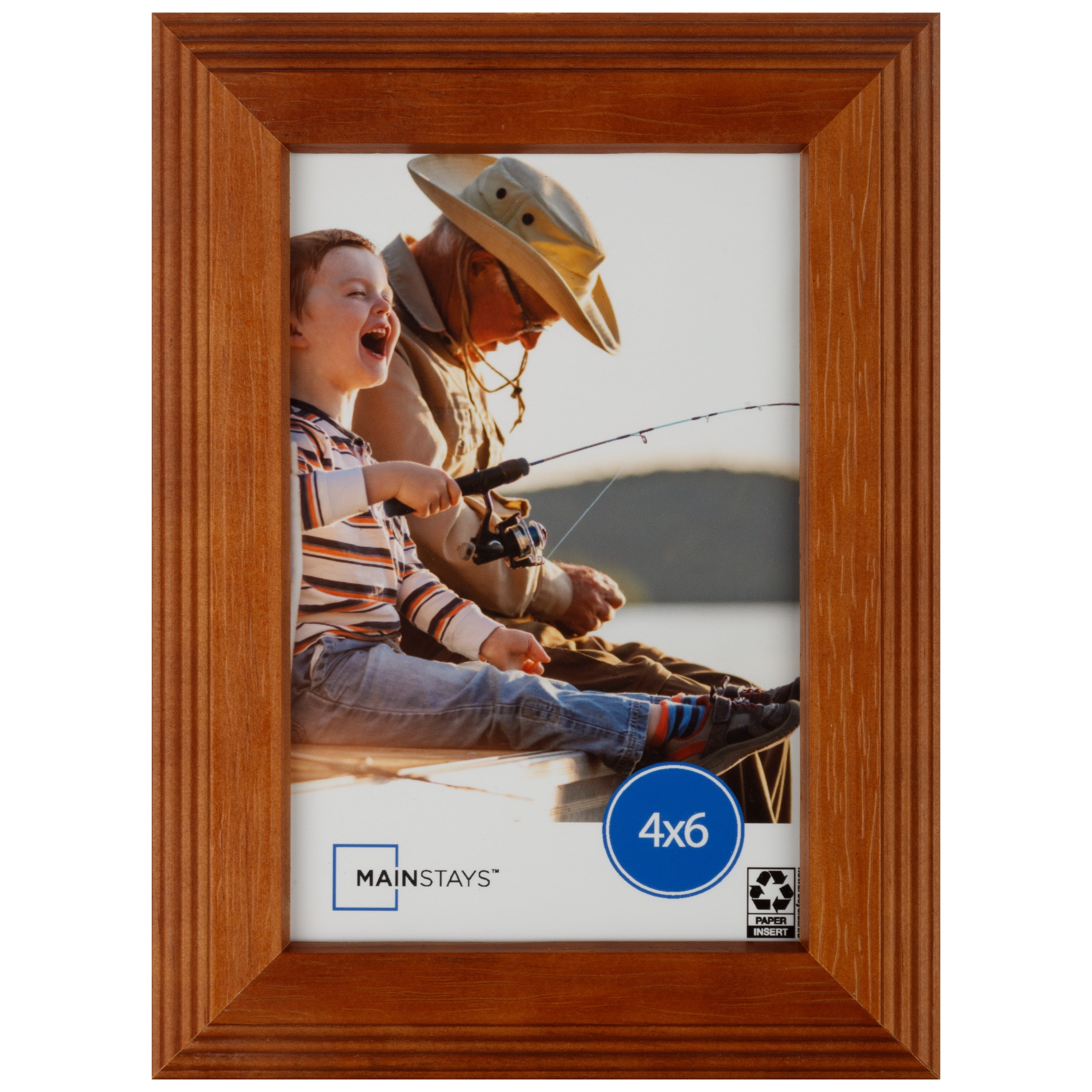 Mainstays 4" x 6" Solid Oak Wood Tabletop Picture Frame