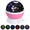 Baby Night Light Star Projector 360 Degree Rotation with 4 LED Bulbs and 9 Light Color Changing With USB Cable,Unique Gifts for Men Women Kids Best Baby Gifts Ever, Christmas gift (Pink)