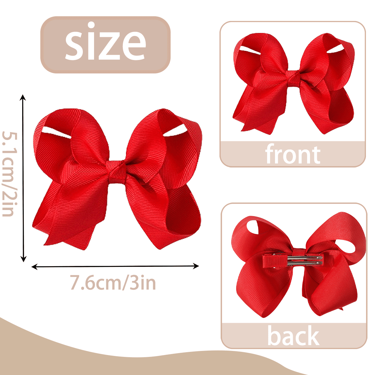 JoyBowie 12+12 Pack Small Ruffled Hair Bows & Small Red Hair Bows, Alligator Clips for Girls
