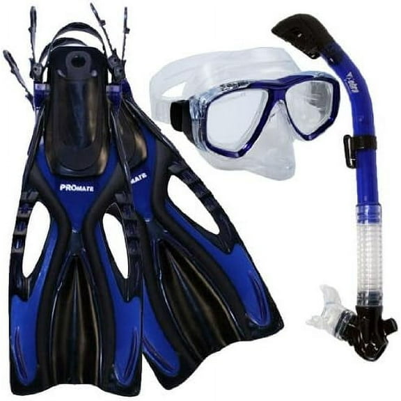 Promate Snorkeling Scuba Diving Purge Mask Snorkel Fins Gear Set/ SCS0072
