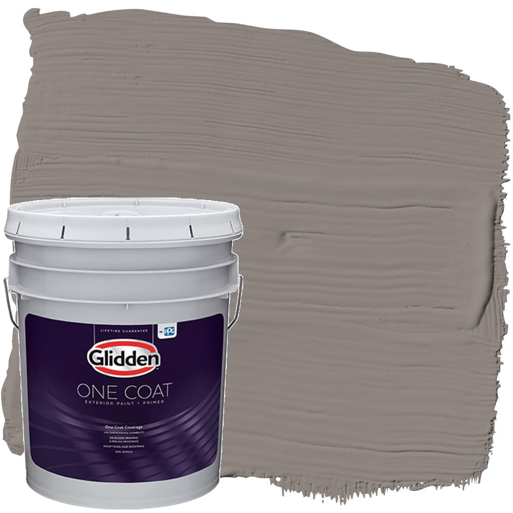 Glidden One Coat Exterior Paint and Primer, Elephant Gray / Gray, 5
