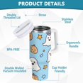 thumbnail image 2 of Yayeee 30oz Stainless Steel Tumbler with Straw and Handle Double-Wall Insulated Travel Water Bottle, Blue Halloween Ghosts, 2 of 8