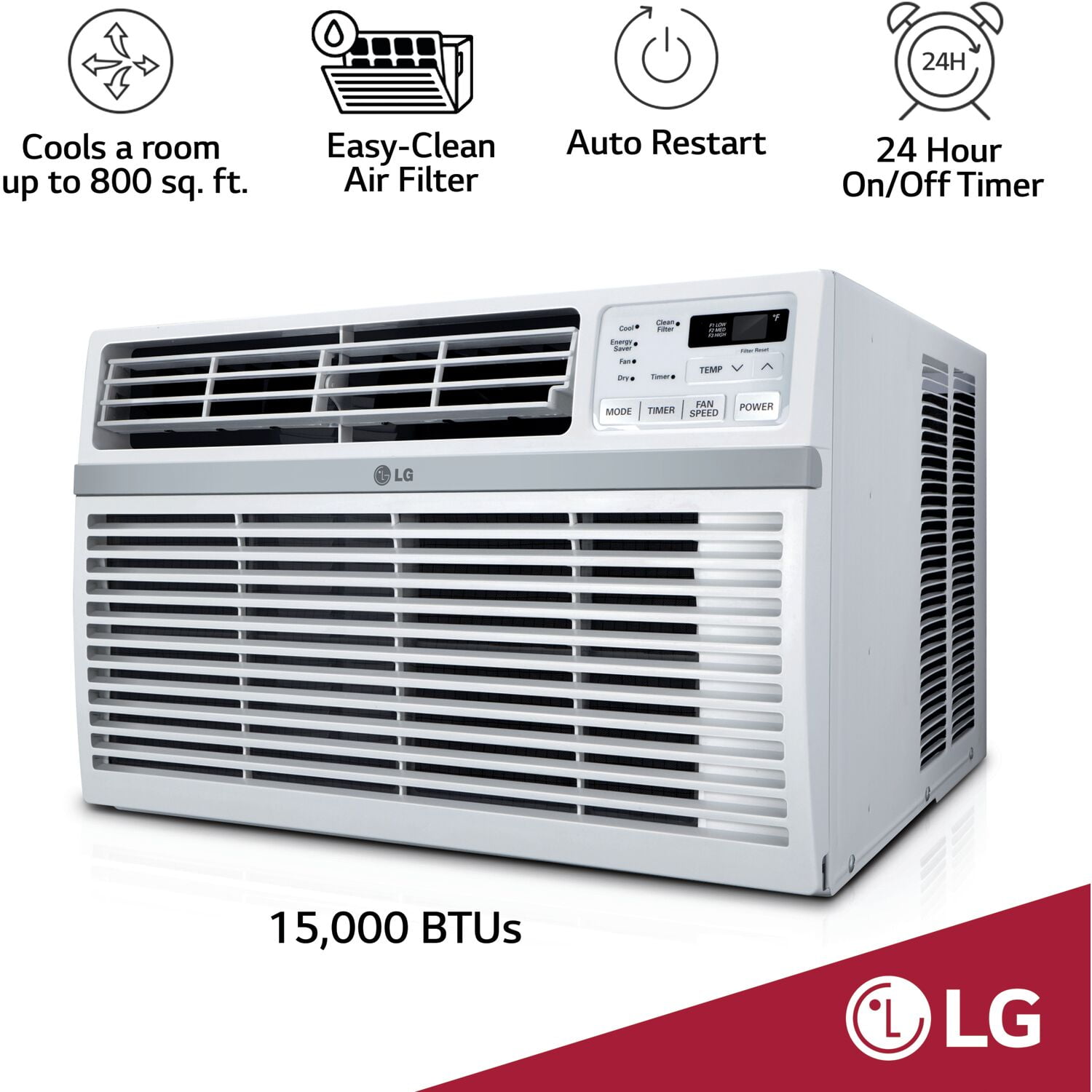 Lg 15 000 Btu 115v Window Mounted Air Conditioner With Remote Control Walmart Com Walmart Com