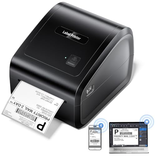 Impresora térmica de etiquetas Omezizy Bluetooth 4x6, impresora de etiquetas de envío Ethernet, impresora térmica de etiquetas de envío inalámbrica D550 Pro para pequeñas empresas, oficinas y hogares,