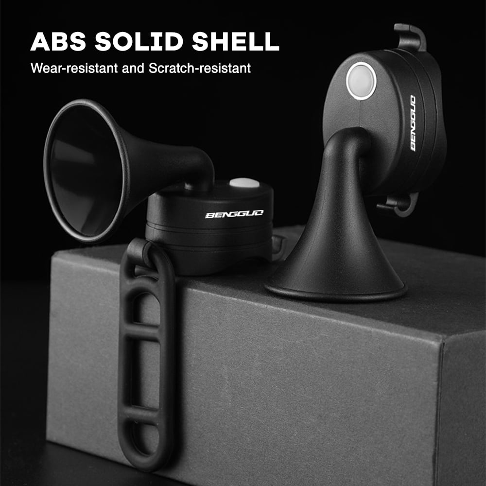 Klaxon De Vélo électrique USB Rechargeable – Noir – Sonnette Haut-parleur ABS