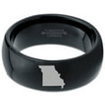 thumbnail image 2 of Tungsten Missouri Show Me State Band Ring 8mm Men Women Comfort Fit Black Dome Polished, 2 of 4