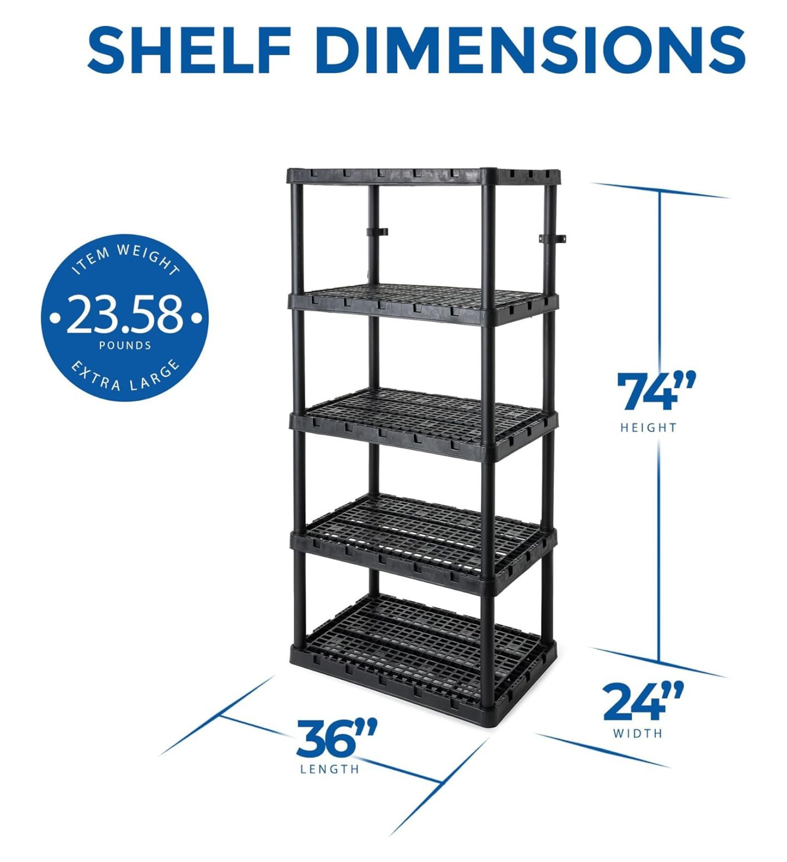 5 Shelf Knect A Shelf Ventilated Extra Heavy Duty Storage Unit Organizer System For Home Garage 2369