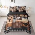 thumbnail image 2 of Castle Fairy Jungle Bear Deer Twin Bedding Sets,Geometric Grid Bedding Comforter Set, 2 of 8