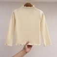 thumbnail image 7 of Yindaity Long Sleeve Shirt for Girls Girls Long Sleeve Shirts Soft Cotton T-Shirts Crewneck Basic Tees for Kids and Teen Girls Tops Clothes(Beige,5-6 Years), 7 of 7