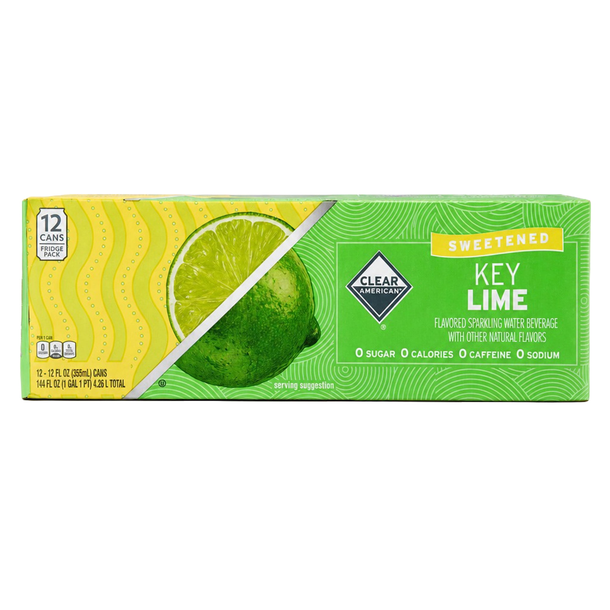 (2 pack) Clear American Key Lime Sparkling Water, 12 fl oz, 12 Count