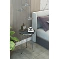 thumbnail image 3 of PAK HOME - Set of 2 End Table - High Gloss Grey Wood Round Sofa Side Coffee Tables for Small Spaces, Nightstand Bedside Table with Metal Silver Legs for Bedroom, Living Room, Home Office, Balcony, 3 of 6