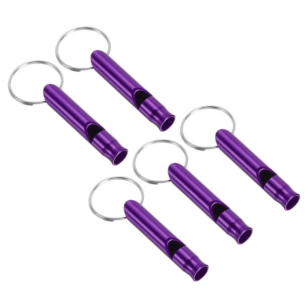 Silbato de supervivencia Uxcell, paquete de 5 silbatos de sonido fuerte para acampar y hacer senderismo, púrpura