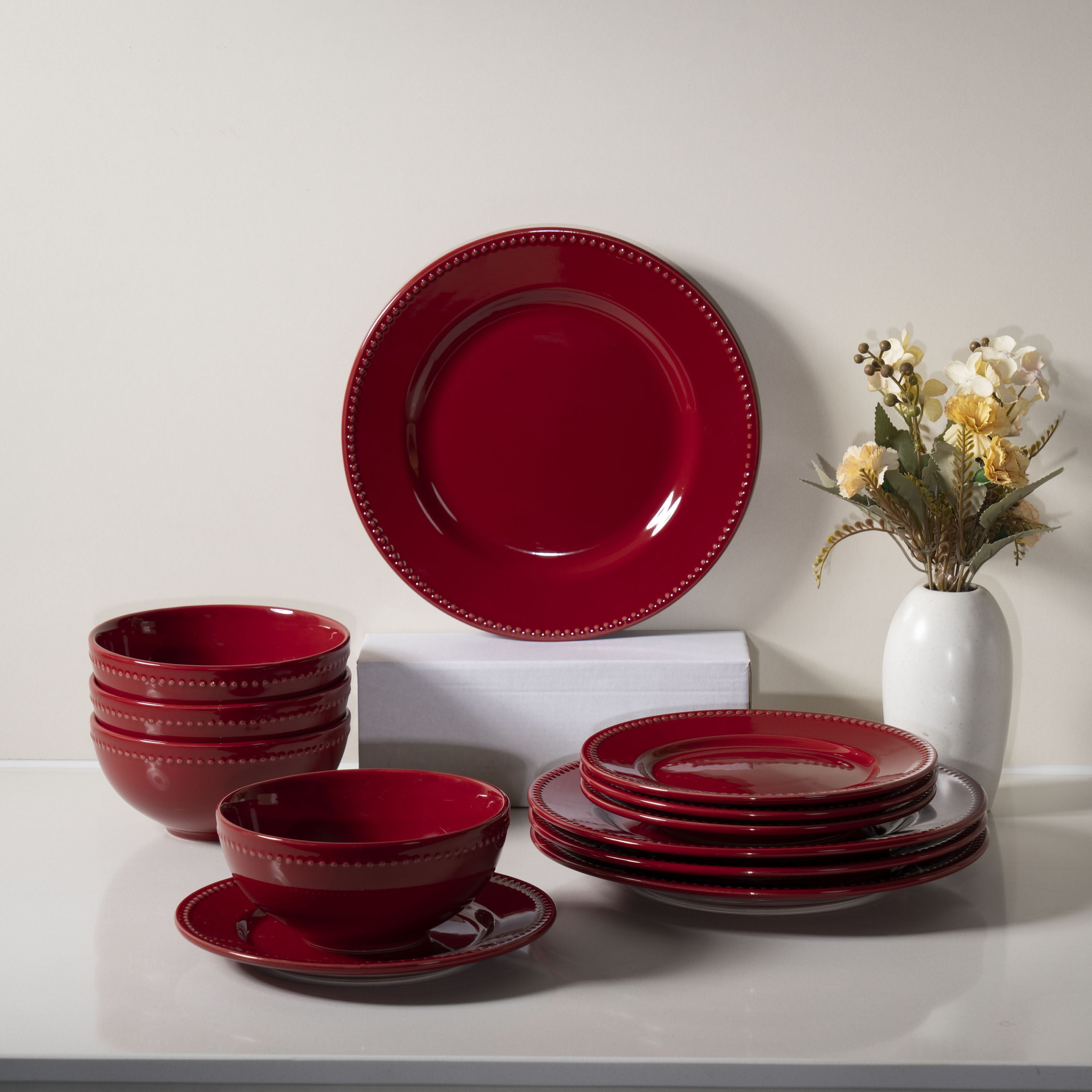 Assiette à salade en grès rouge Brynn Mainstays de 8 po