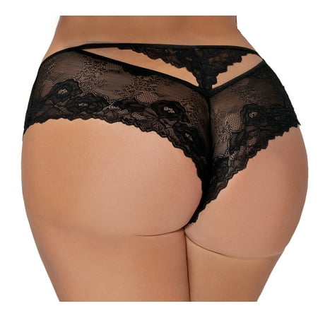 Lines Hipster - Lacy Line Sexy Rose Lace Plus Size Hipster With Back Cutout
