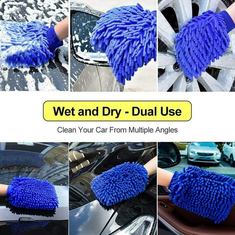 UCS It Just Works Premium Chenille Microfiber Knobby Wash Mitts - Perfect for Car Washing and Detailing; Scratch-Free, Lint-Free, Double-Sided