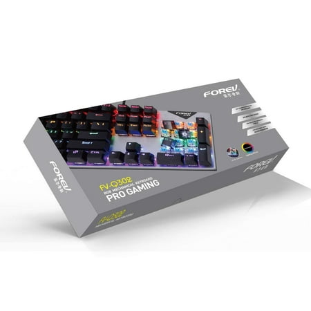 Teclado Gamer Mecanico Forev Ingles, Negro Con Luz Rgb, Usb