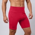thumbnail image 2 of Biking Shorts for Men with Pockets 8''/5''/3'' High Waisted Yoga Workout Gym Spandex Tummy Control Athletic Shorts Red, Size XXL, 2 of 6