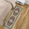thumbnail image 2 of Ottomanson Machine Washable Cotton 2x5 Flatweave Runner Rug for Bedroom, 20" x 59", Red Medallion, 2 of 10