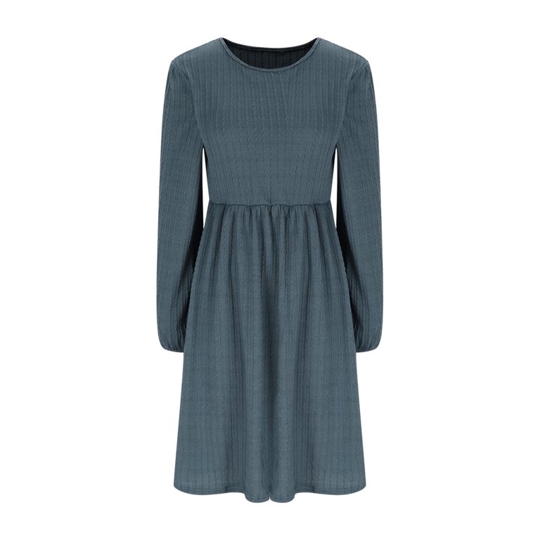 midi casual fall dresses 2024 Women's 2024 Fall Midi Dress Casual Long Sleeve Swiss Dot Pleated A Line Flowy Cocktail Dresses Wedding Guest Dress Apricot S at Amazon Women's Clothing store