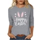 thumbnail image 3 of TaTaai Women Spring Casual T-Shirt Easter Themed Print Crew Neck Three Quarter Sleeve Loose Fit Pullover Top Ladies Daily Outdoor Street Wear Lightweight Non-See-Through Top Gift, 3 of 7