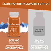 Tributyrin 500mg – 120 Vegetarian Capsules, Butyric Acid for Butyrate Production