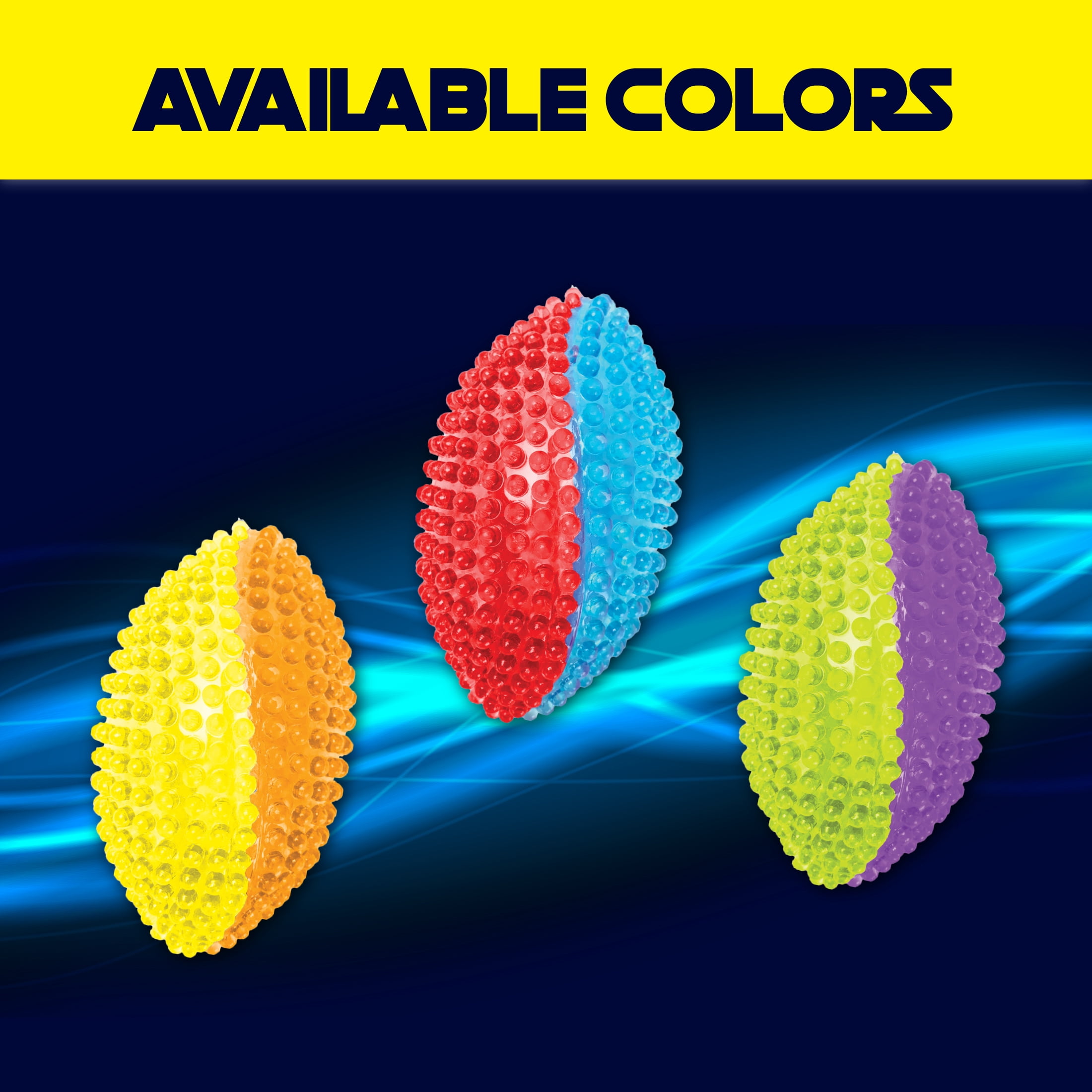 (3 pack) Best Brands Motion Activated Light Up Toss Football for Ages 4+