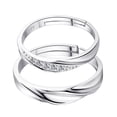 thumbnail image 4 of Juego de 2 anillos abiertos de cobre elegantes y modernos para parejas, ideal para fiestas y citas., 4 of 14
