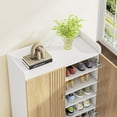 thumbnail image 6 of Tribesigns 6-Tier Entryway Shoe Cabinet, Adjustable Wooden Storage Organizer with Doors, Wood, 6 of 7