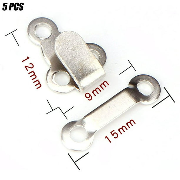 Dynwaveca 5pcs Metal Trouser Hooks Buttonshook Waist Extender Clothing Bra Trousers Buckle Clasp Sewing Accessories Closures Copper Pants Fasteners St