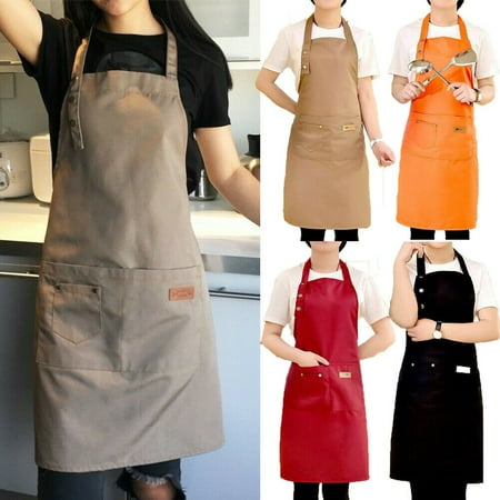 Spaniel Bbq Apron - Denim Canvas Pockets Apron Butcher Crafts Baking Chefs Kitchen Cooking BBQ Plain