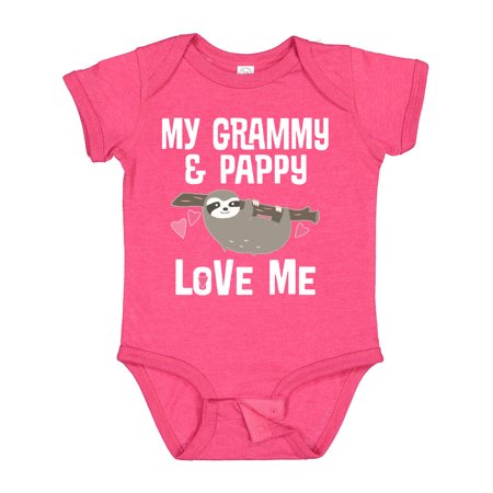 

Inktastic Grammy and Pappy Love Me Sloth Gift Baby Boy or Baby Girl Bodysuit