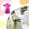 thumbnail image 4 of Bewildely Funda elástica para silla con lazo, fajas, cinta antiarrugas, banda para silla, decoración de boda Decoración del hogar Rosa roja, 4 of 6