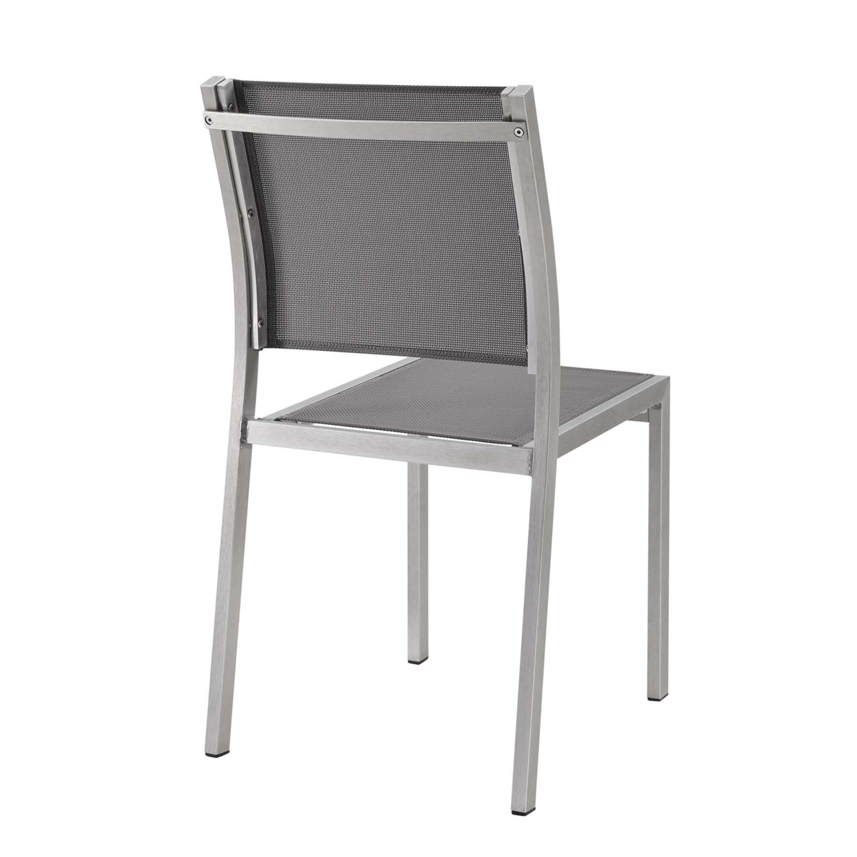 Modway Shore Fabric and Aluminum Outdoor Patio Dining Side Chair in Silver/Gray - image 3 of 4