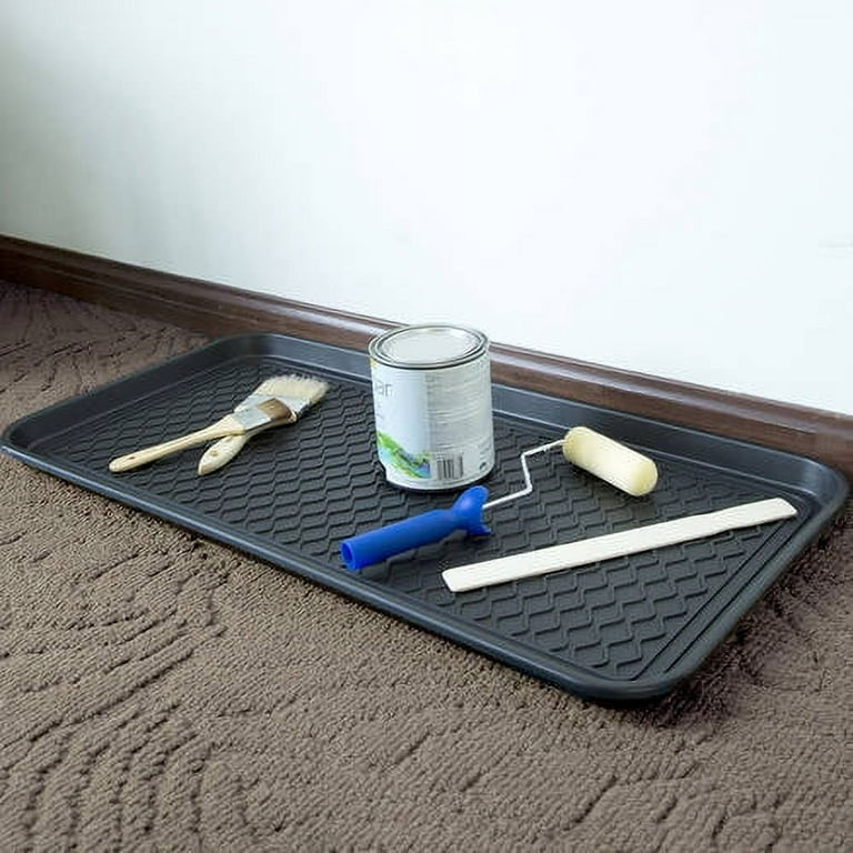 boot tray Home floor Indoor Outdoor Shoe Border Mat Organizer Storage Rug  Black