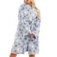 thumbnail image 6 of Tnhcen Women's Winter Plus Size Flannel Sleepwear - Thickened Dot Print Long Sleeve Pajama Robe with Waist Tie XL-5XL Large Size Warm Housecoat, 6 of 8