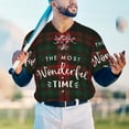 thumbnail image 6 of Balery Wonderful Time Christmas Baseball Jersey for Men Casual Button Down Shirts Short Sleeve Active Team Sports Uniform-3X-Large, 6 of 9