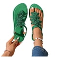 thumbnail image 6 of Women's 3D Floral Thong Slingback Flat Sandals, Open-Toe Breathable Casual Beach Footwear, 6 of 7